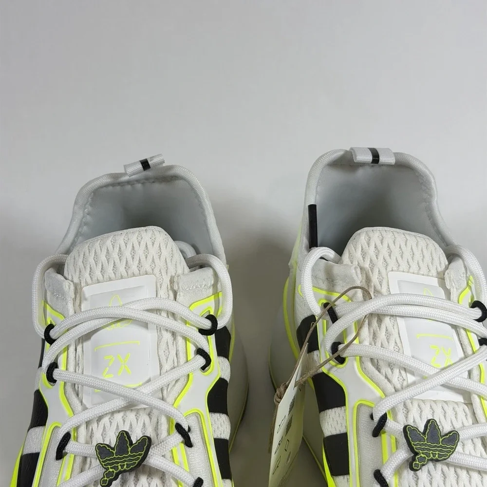 Adidas Size-7 ZX‎ 2K Boost J White & Volt Athletic Training Shoes NEW